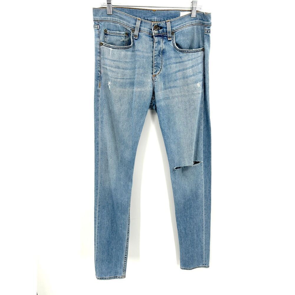 RAG & BONE Men's Standard Issue Skinny Leg Fit 1 Distressed Blue Jeans Size 32